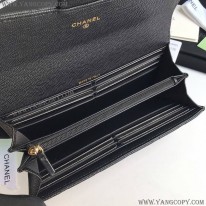 シャネル スーパーコピー 二折りカブセ長財布 キャビア shh69188