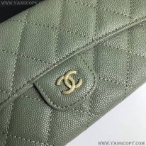 シャネル スーパーコピー 二折りカブセ長財布 キャビア shm47119