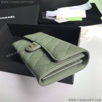 シャネル スーパーコピー 二折りカブセ長財布 キャビア shm47119