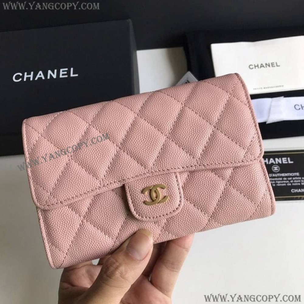 シャネル 偽物 折り財布 キャビアスキン A84341
