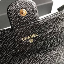 シャネル スーパーコピー 二折りカブセ長財布 キャビア shi38782