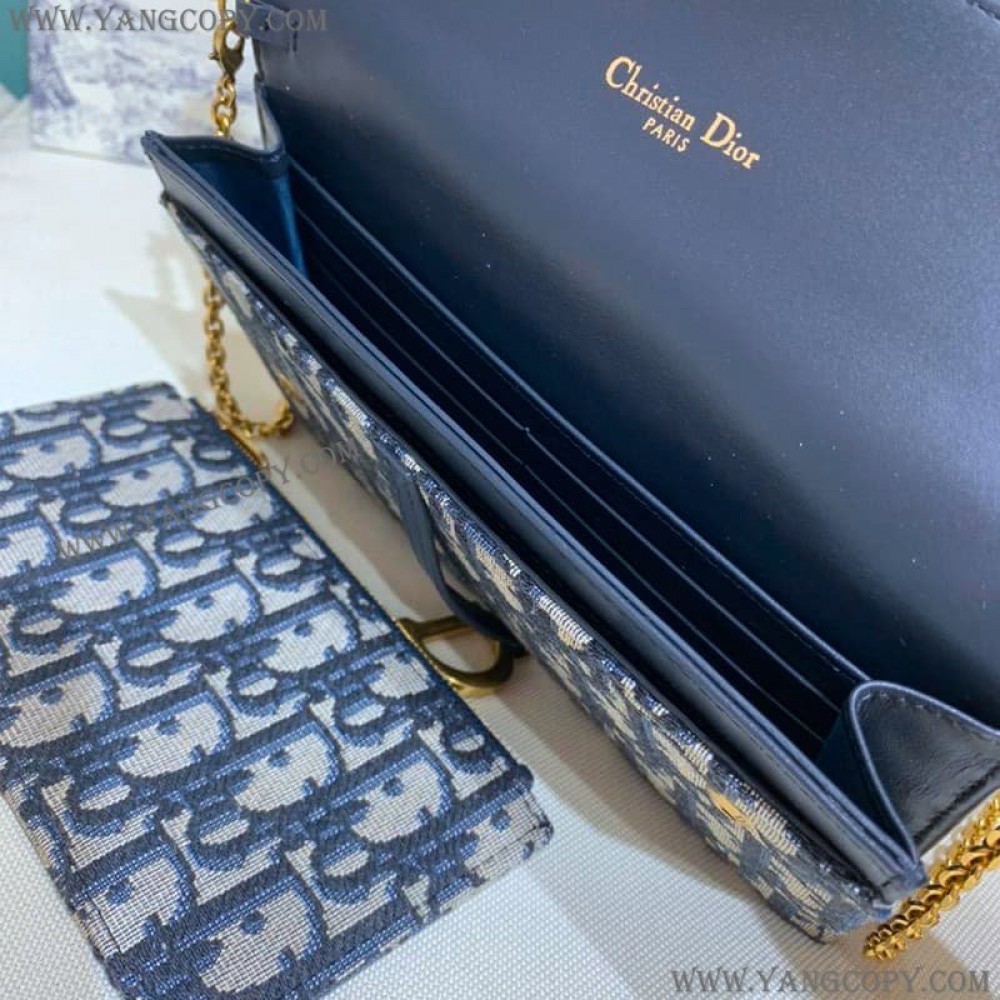 ディオール 偽物 SADDLE ジャカードチェーンウォレット dem54951