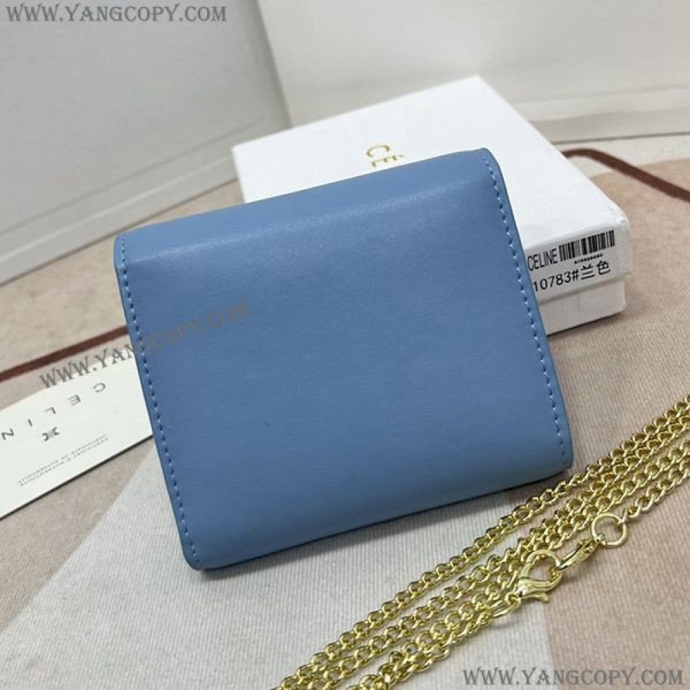 セリーヌ スーパーコピー ラムスキンフラップウォレット ミニ財布 10D783BZG.38NO