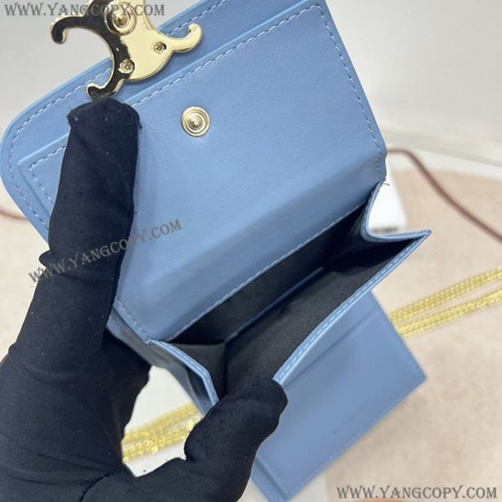セリーヌ スーパーコピー ラムスキンフラップウォレット ミニ財布 10D783BZG.38NO