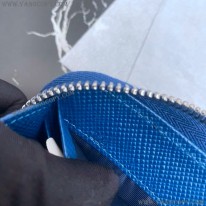 プラダ 偽物 サフィアーノエンボスレザー ジップアラウンド長財布 ブルー 2ML317_2D1Q_F0016