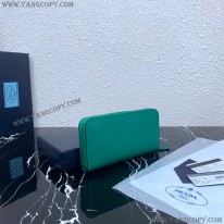 プラダ 偽物 サフィアーノエンボスレザー ジップアラウンド長財布 グリーン puh57020
