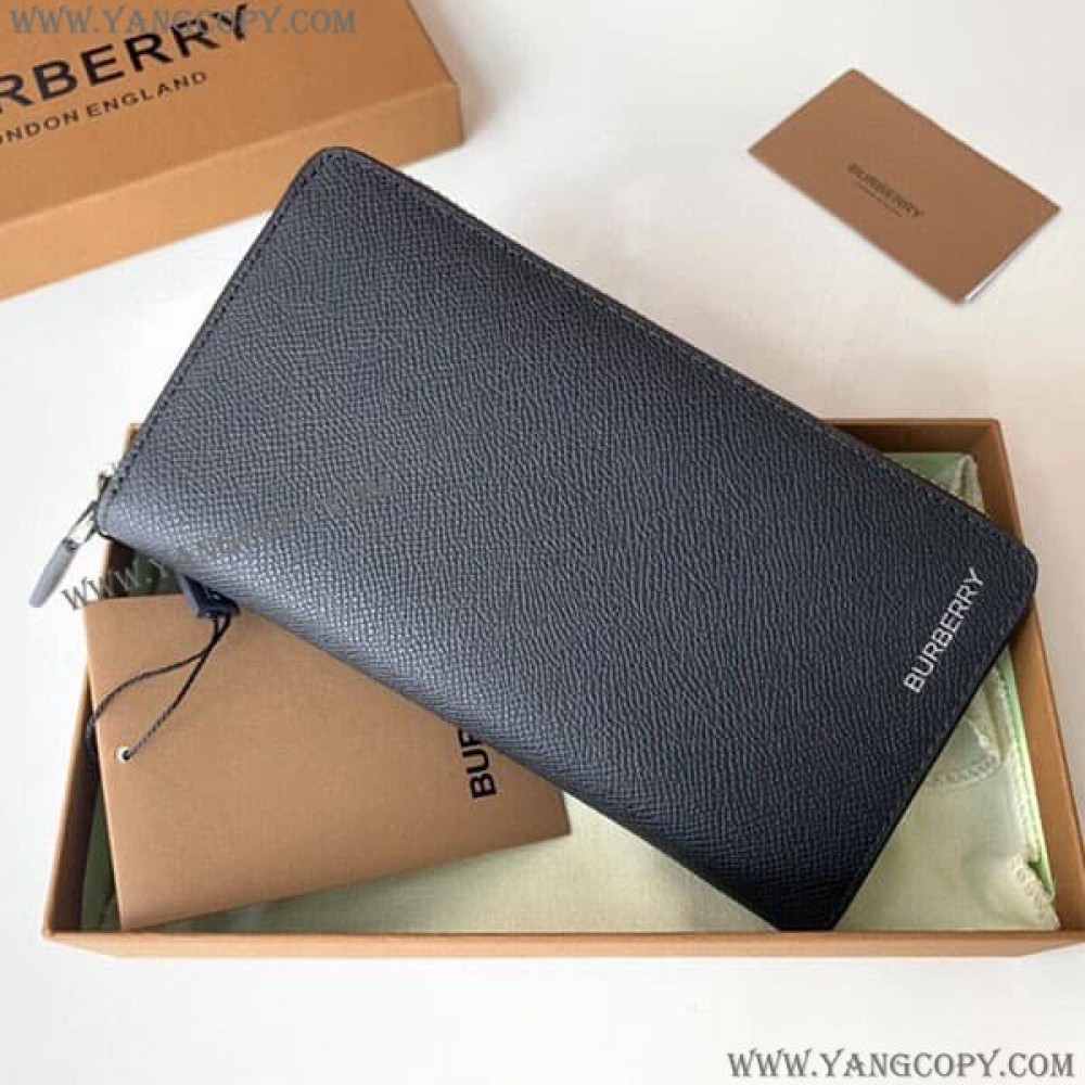バーバリー コピー ロゴ ジップラウンドレザー 長財布 Ban87778